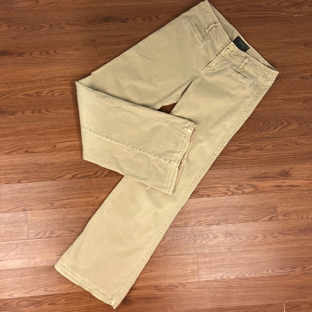 SANCTUARY Anthropologie Khaki Cargo Utility Wide Leg Pants Size 6 - Picture 2 of 15